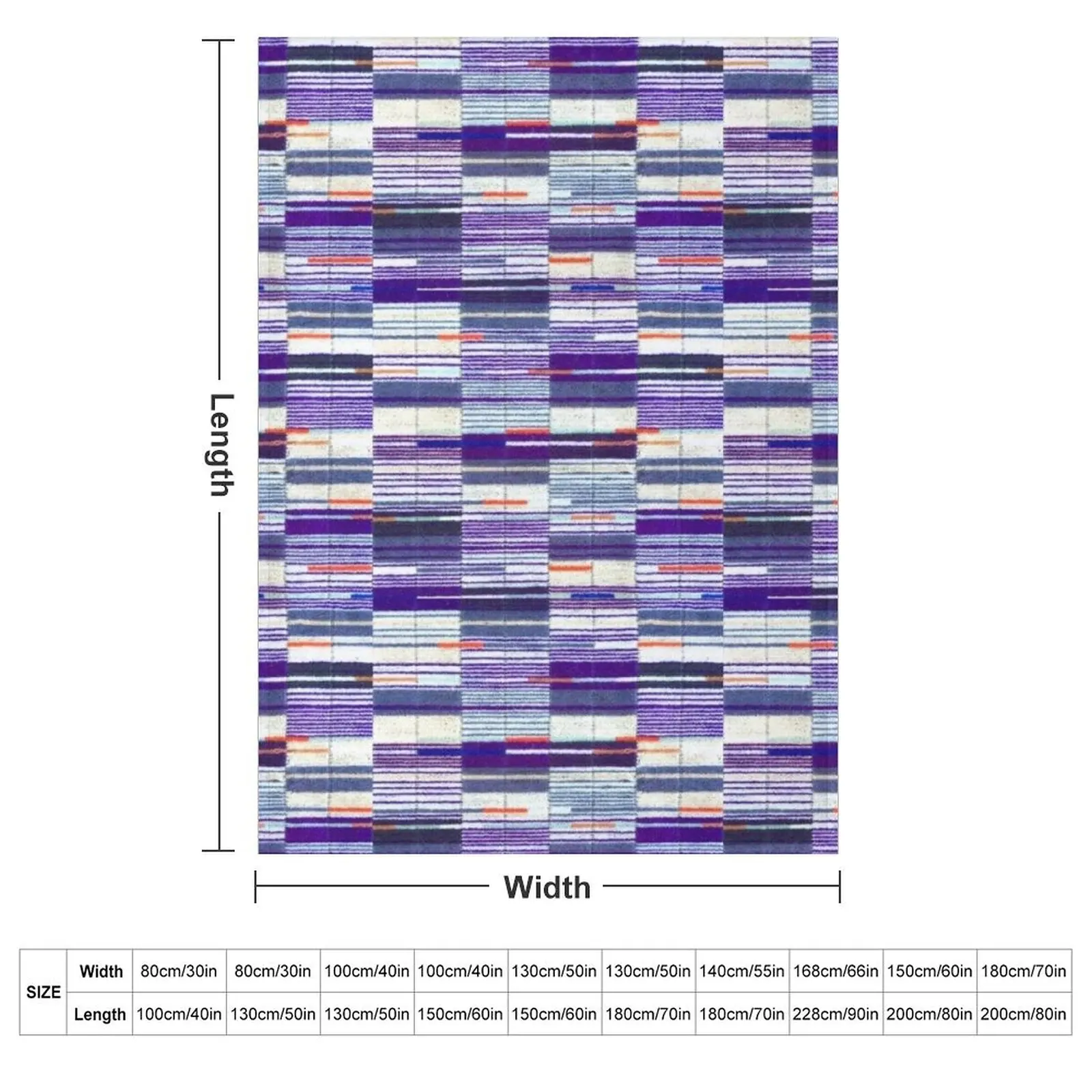 Printed Image of ELIZABETH LINE UNDERGROUND MOQUETTE SEAT COVER Throw Blanket Multi Purpose Soft Warm Blanket for Home Travel