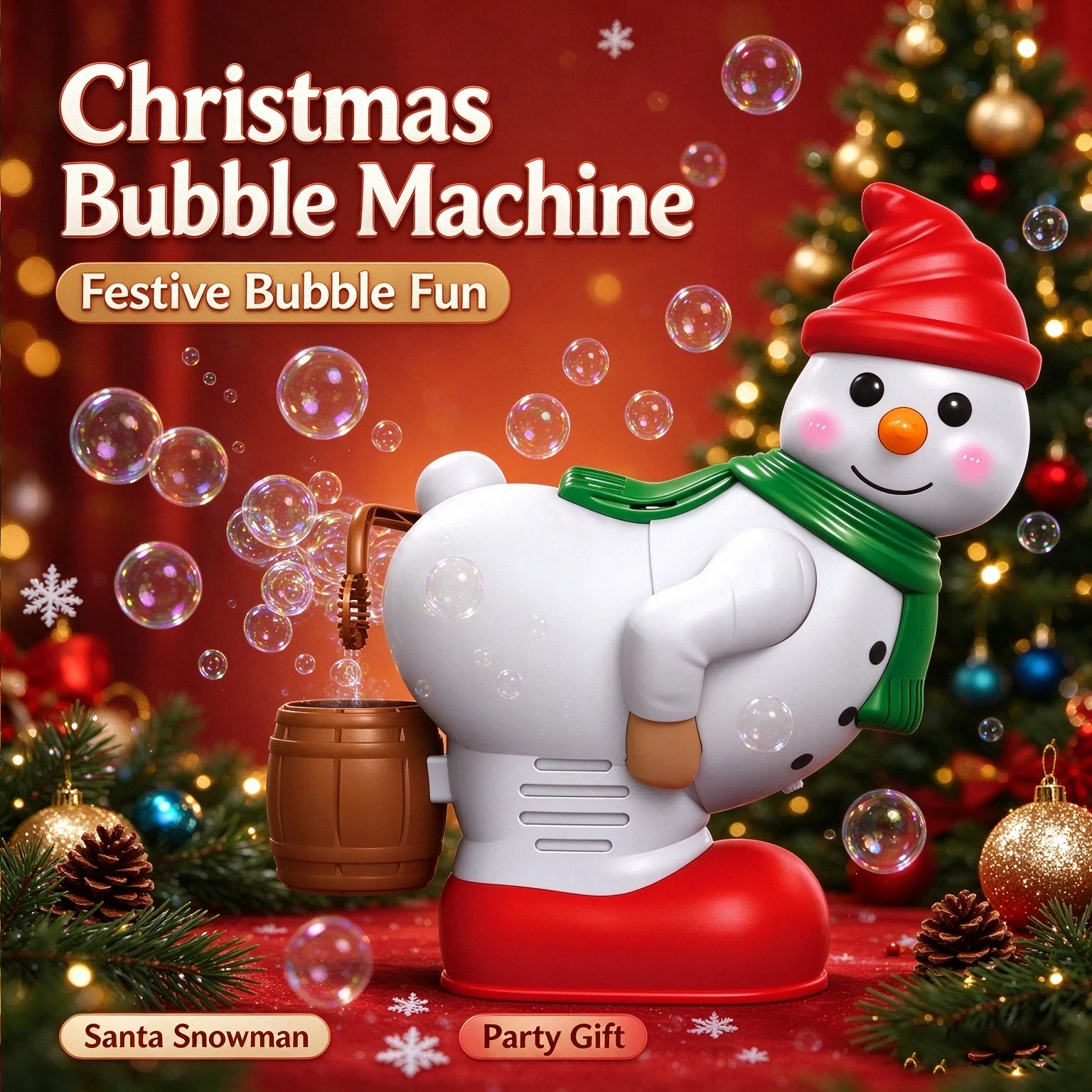 Christmas Gnomes Farting Bubble with Music & Light Electric Fart Santa Novelty Xmas Gift for Boys Girls