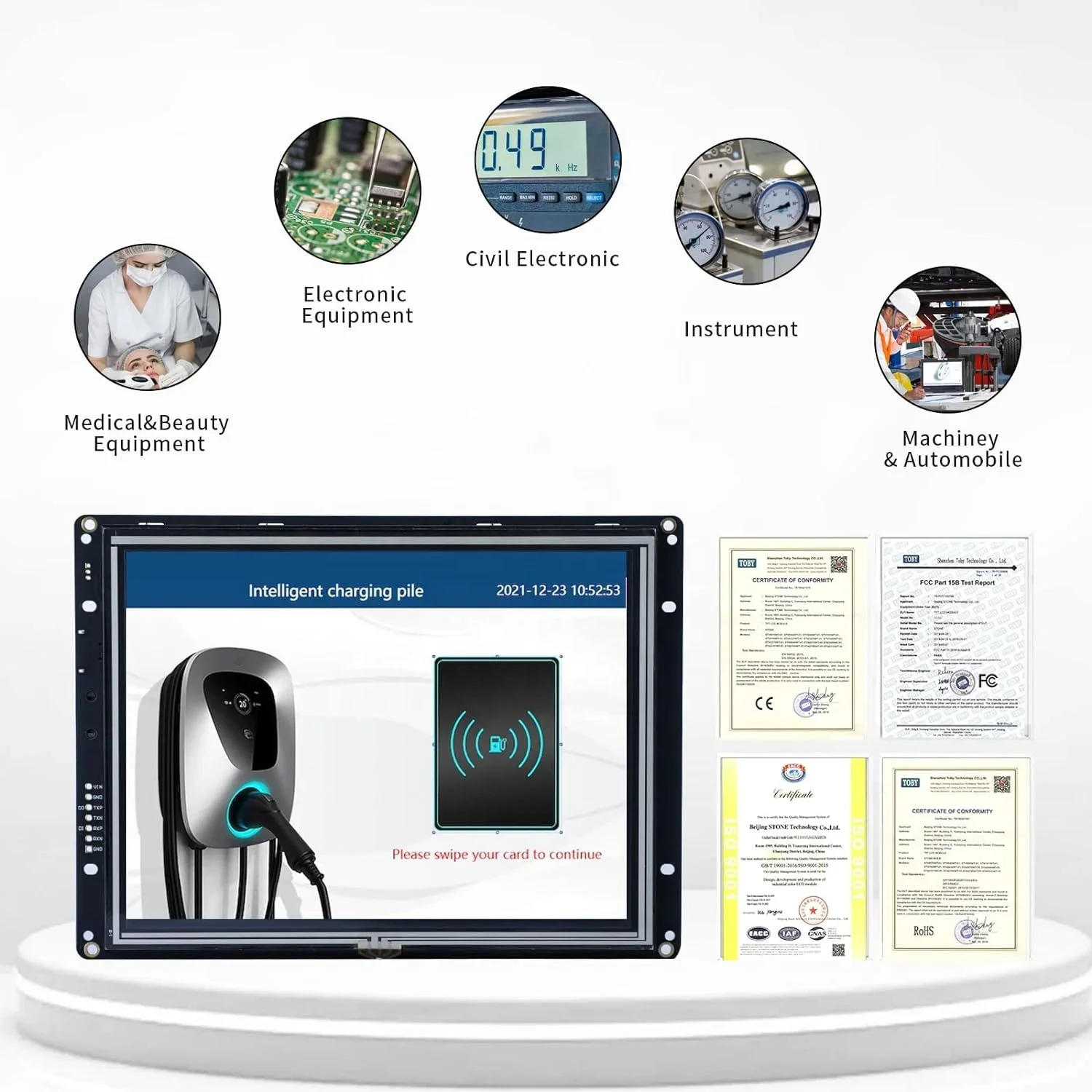 STONE Pantalla LCD TFT con puerto USB y uart r232 de 7 pulgadas para HMI industrial