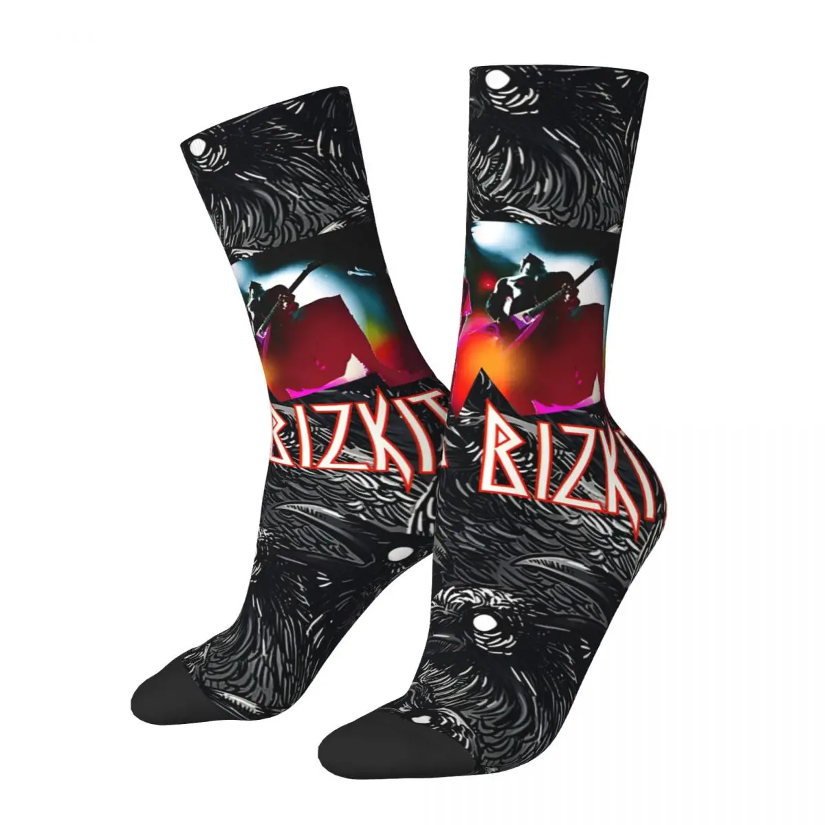 Crazy compression Rock Sock for Men Harajuku Limp Bizkit Quality Pattern Crew Sock Casual