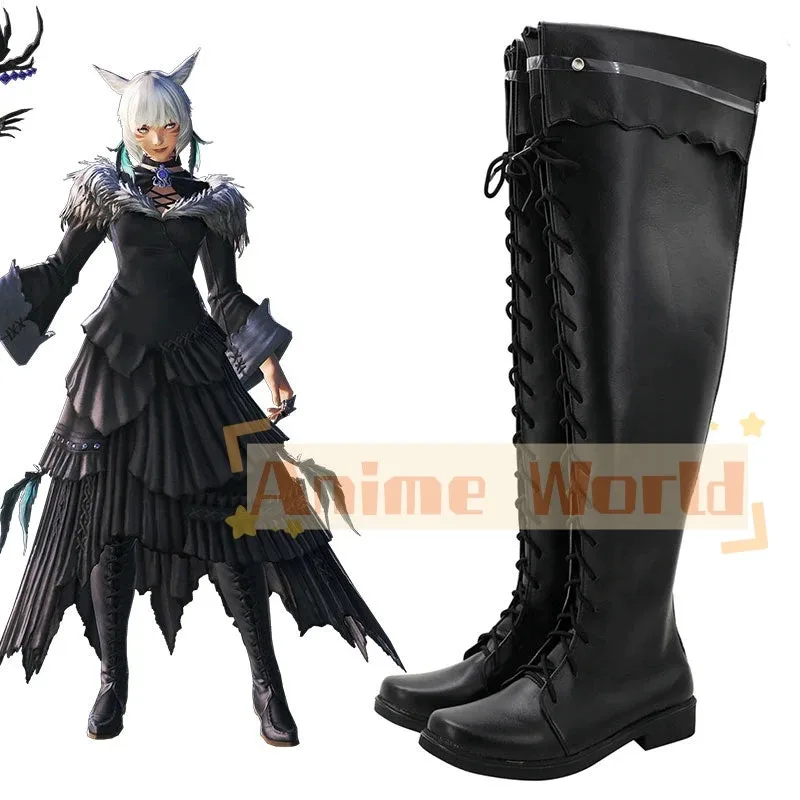 

2025 11 Final Fantasy XIV Y'shtola Rhul Master Matoya Shadowbringers Black Shoes Cosplay Boots