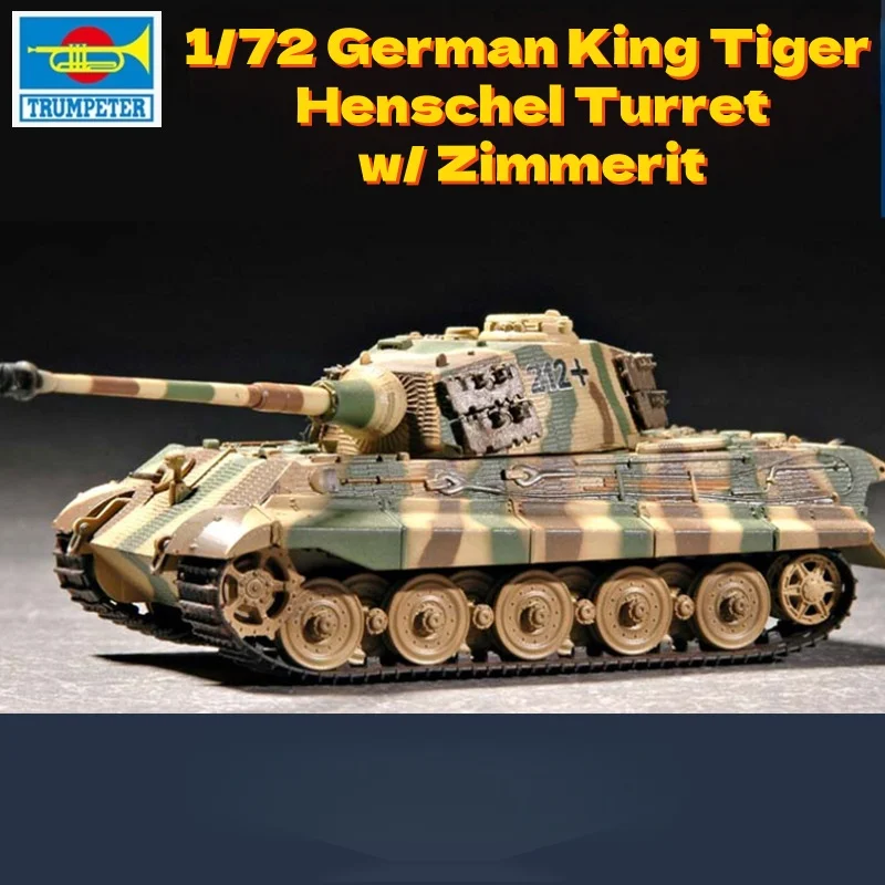 

TRUMPETER 1/72 German The King Tiger Heavy Tank w/Zimmerit Assembly Puzzle Model Henschel Turret