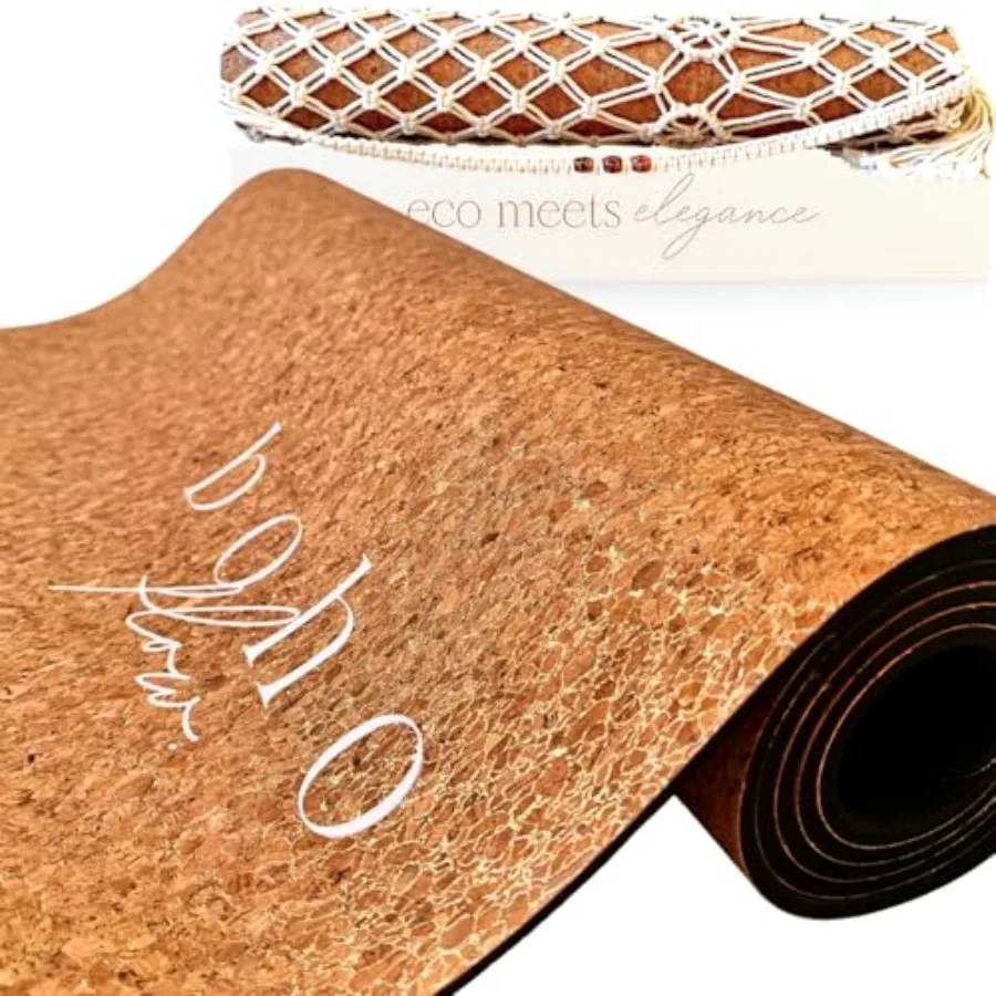 

Deluxe Cork Yoga Mat Gold, Coffee or Vegan Leather Cork Surface and Natural Rubber Base Premium Natural and Eco Friendly Materi