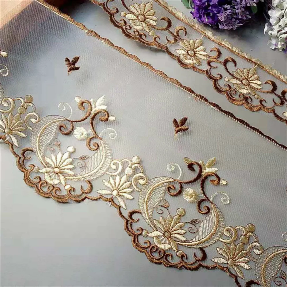 1 yards Flower 160 mm 50 mm Lace Ribbon Trim for Sofa Cover Curtain Trimmings Embroidery DIY Applique Home Textiles Accessories