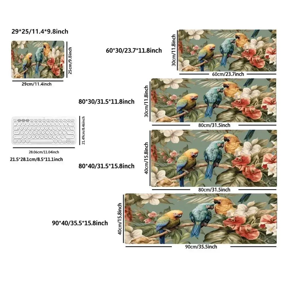 Owl spreading wings pattern mouse pad, anti-slip lock edge thickened computer pads, office game large deskpad, pc accessory