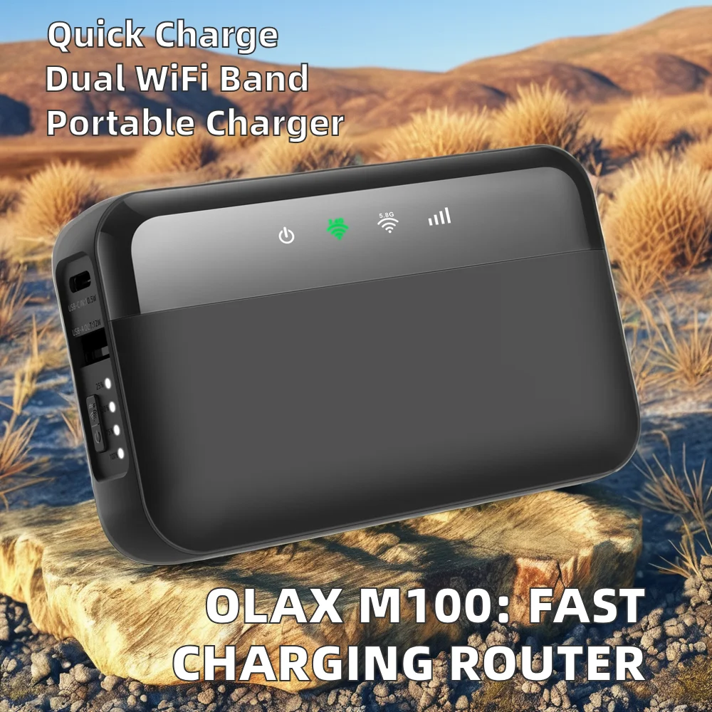 For OLAX M100 5.8G Wifi Modem Pocket Power Bank with 10000mAh Battery Supports 4G 5G Router Wifi Sim Card VoIP Function
