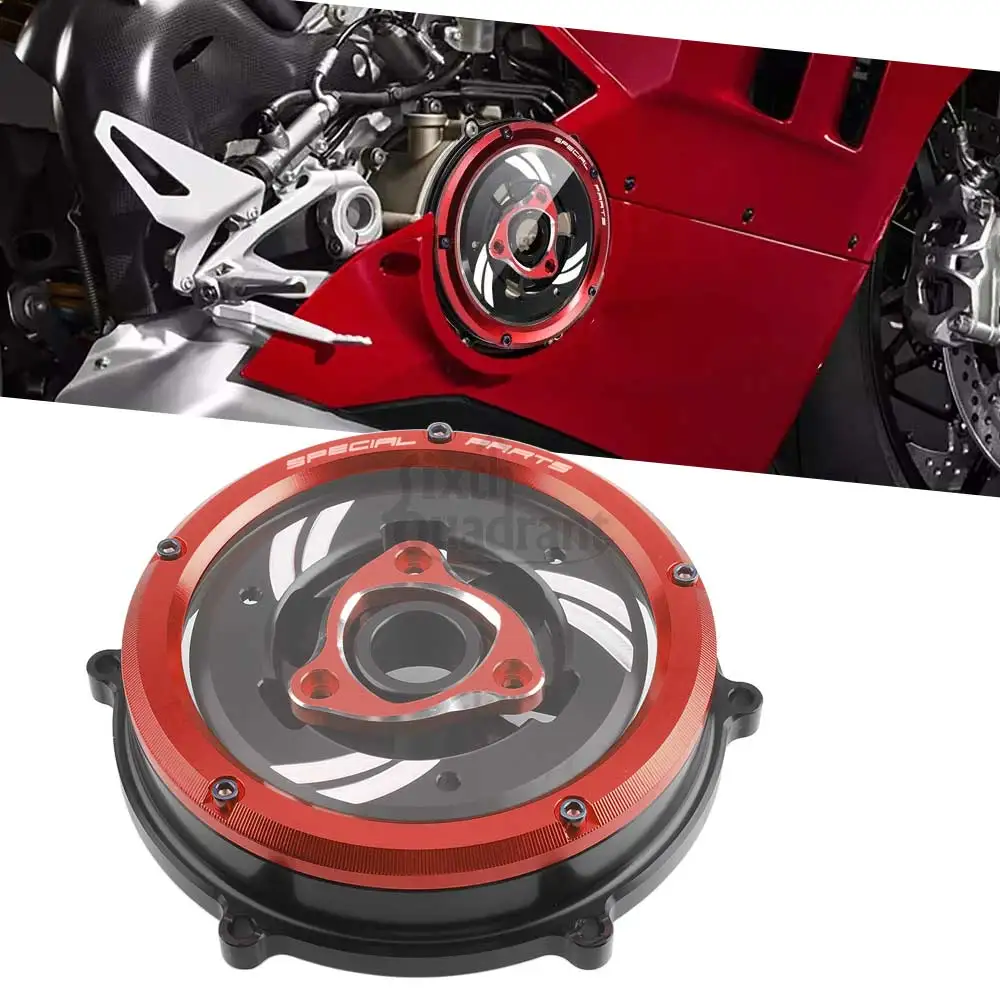 

1PC Aluminum Clear Front Clutch Cover Protective Kit For DUCATI V4 Models Panigale Streetfighter Diavel Multistrada 2018-2025