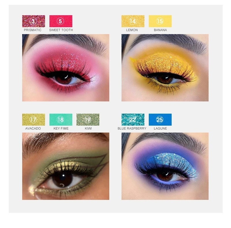 30-Farben-Lidschatten-Palette, Regenbogen-Korallen-Perlenglitter, matte Pailletten, schimmernder, hochpigmentierter Lidschatten für Party- und Tanzshow-Make-up – Detail 5
