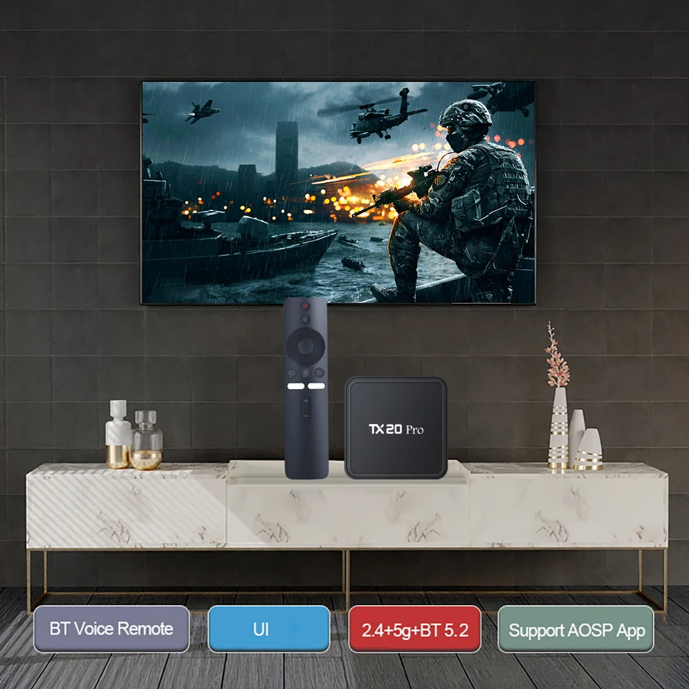 Android 15.0 Smart TV Box Allwinner H313 Quad Core 4K HD Media Player Dual WIFI BT5.2 Android TV Box 1GB 8GB