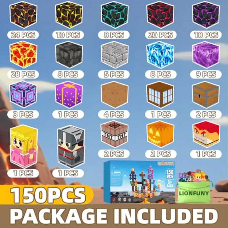 150 pçs blocos magnéticos blocos de construção magnéticos blocos magnéticos para idade 35 48 812 haste sensorial educacional ímã empilhamento brinquedos b