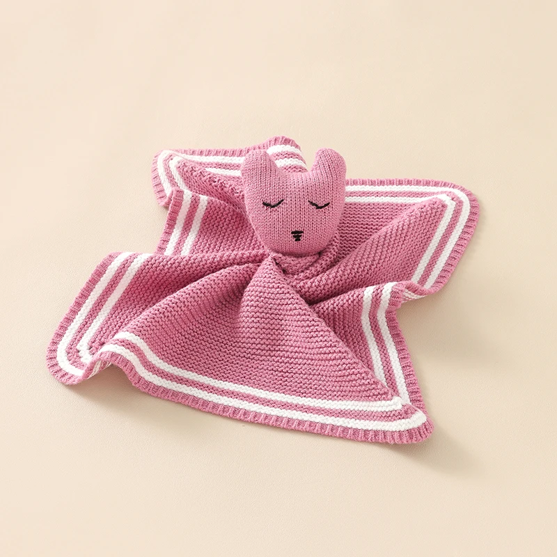 Baby Appeased Towels Knit Cute Cartoon Kid Calming Blanket Sleep Toy Bed 36*36CM Infant Newborn Girl Boy Solid Comfort Washcloth