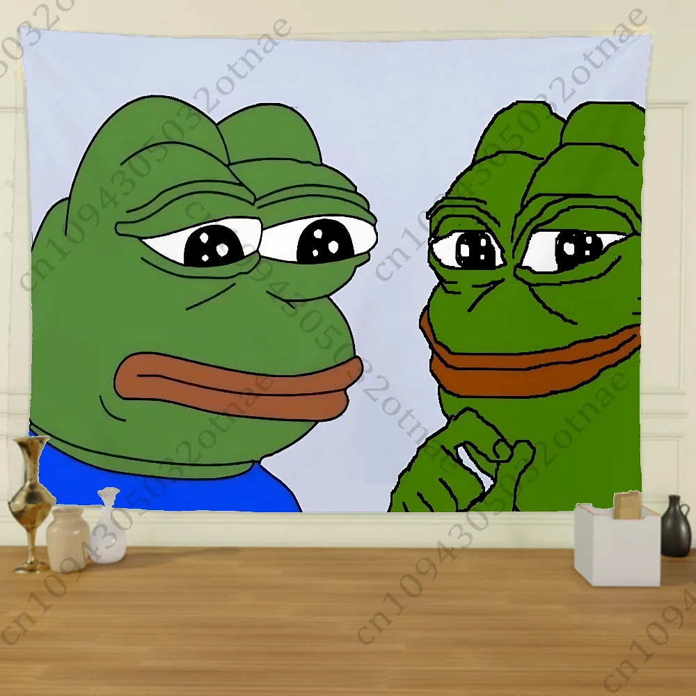 P-PepeS the F-Frog memes Tapestry Flag Creative Pattern Photo Living Room Wall Art Tapestry Decor Party Outdoor Decorate Banners