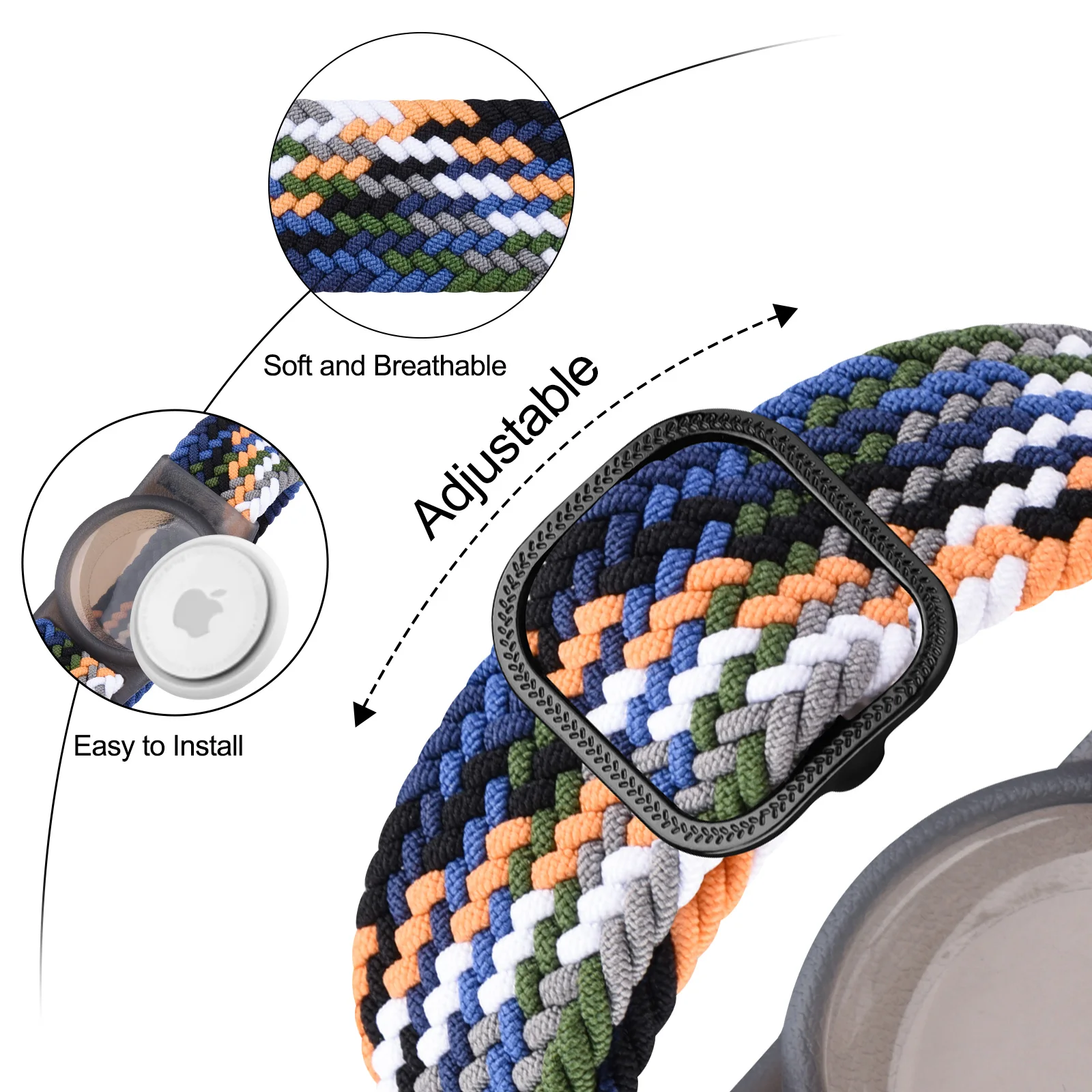 Нейлоновый плетеный браслет-чехол для Apple AirTags, детский чехол с защитой от царапин для Airtag, держатель GPS-трекера, аксессуары для браслета