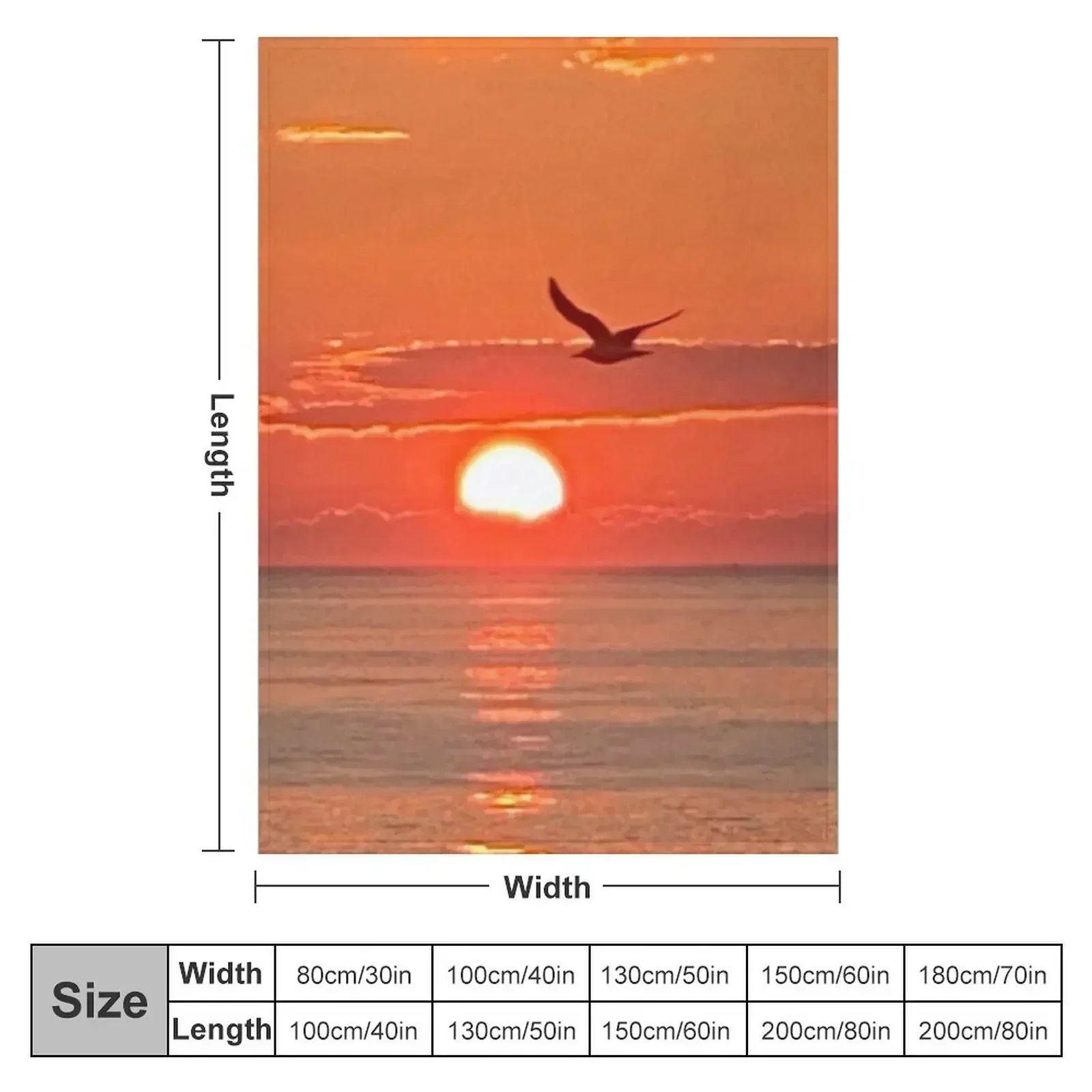 New Seagull Sunrise Throw Blanket couch cozy soft plush fuzzy picnic outdoor blanket