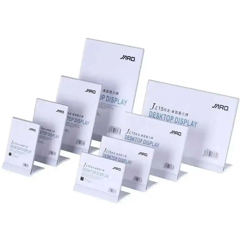 

1pcs Counter Top Acrylic Menu Stand Price Tag Display Frame Aluminum Base Table Photo Picture Card Frame Desk Sign Holder