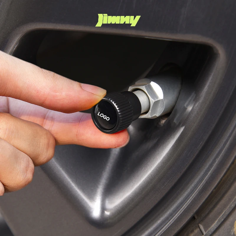 

4 шт. колпачки для клапанов автомобильных шин для Suzuki Jimny JB64 JB74 2023 2022 2021 2020 аксессуары для стайлинга колес алюминий металл черный