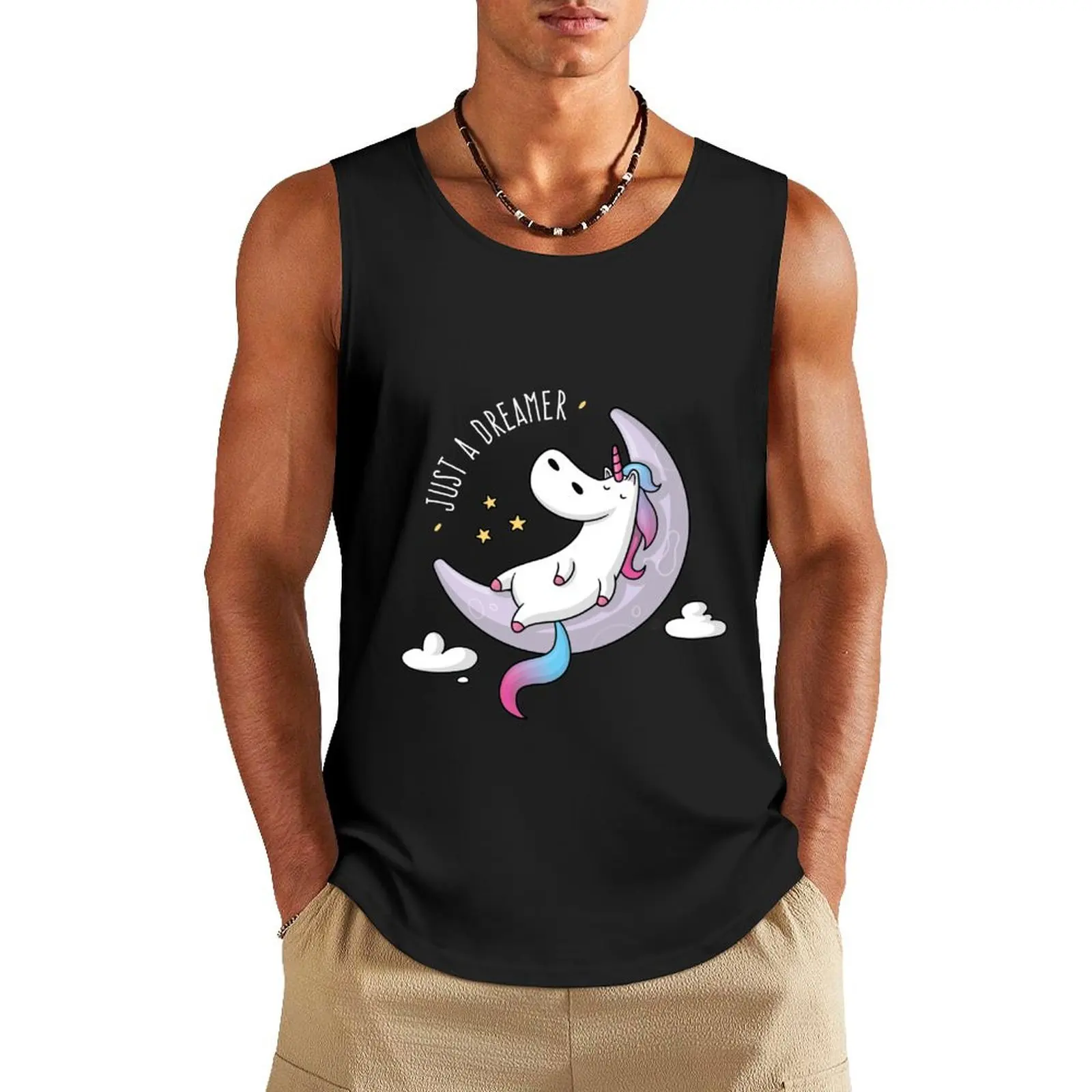 Just a Dreamer - Dreamy Unicorn Tank Top Vest male Men's summer clothes Men's sleeveless Bodybuilding clothing man