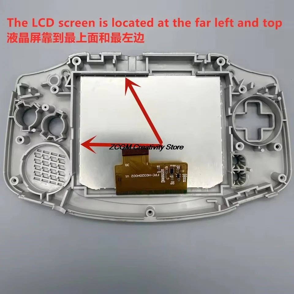 GBA IPS LCD 3.0 "IPS high brightness LCD screen and shell kit for Gameboy advance GBA.no cut shell required simulating B-screen