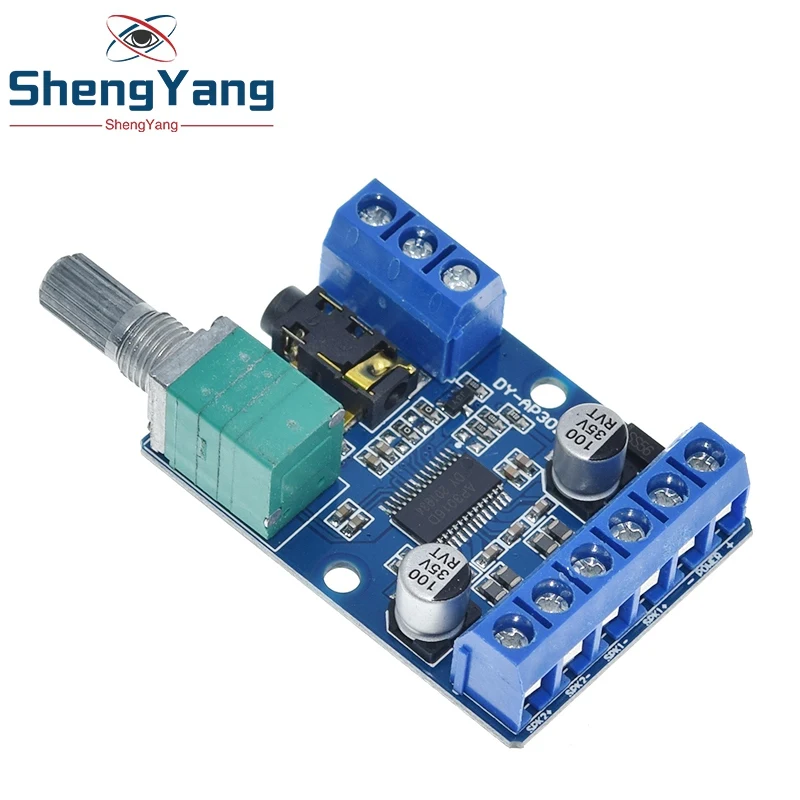 DY-AP3015 DC 8-24V 30W * 2 Class D Dual Channel High Power Stereo Digital Amplifier Board with Adjustable Volume Potentiometer