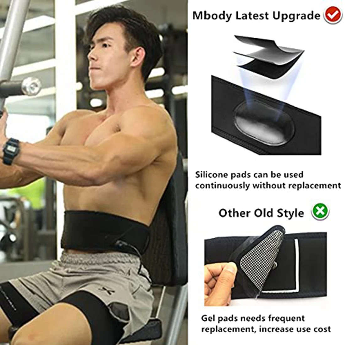 GZMO Abdominal Muscle Training Gear ABS Workout Belt 24inch-47inch
