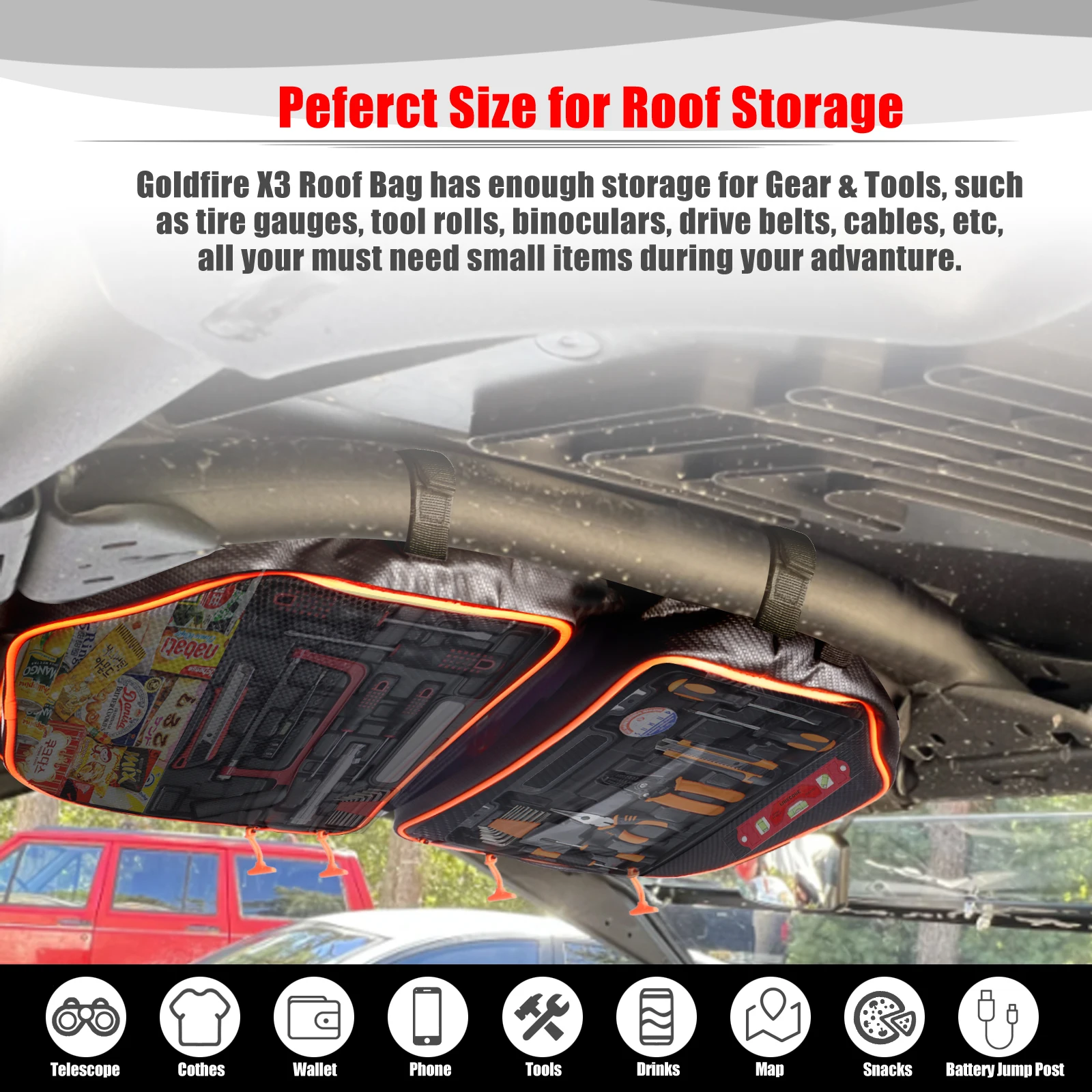 

Максимизируйте пространство в X3: Органайзер для хранения на крыше Maverick | Быстросъемная сумка для аксессуаров Can-Am UTV 2017-2020 годов выпуска