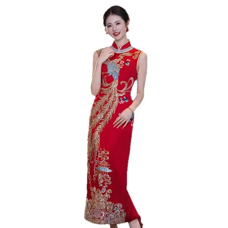 New Chinese-style cheongsam toasting elegant and fashionable dress for banquets
