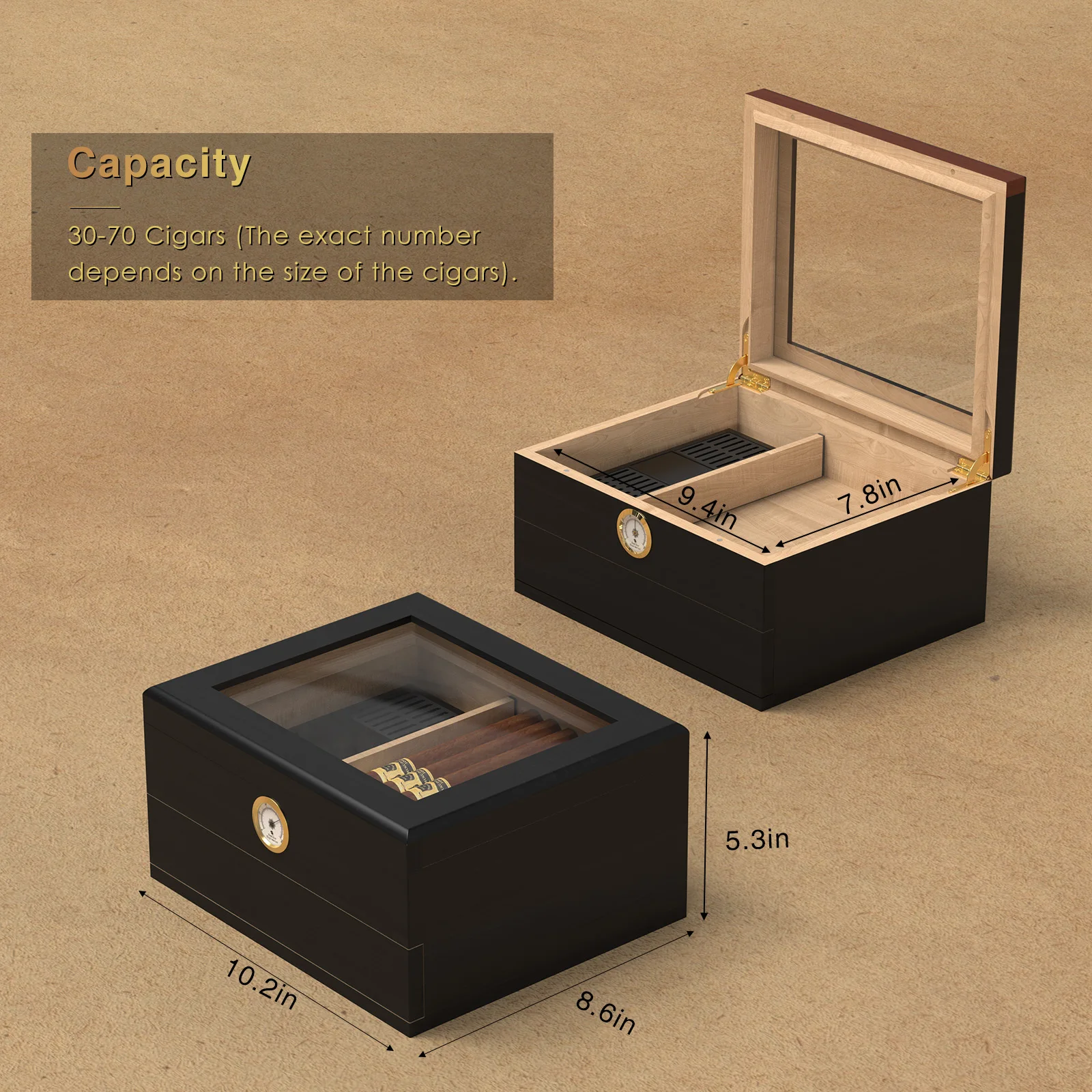 Cedar Wood Cigar Humidor Box Portable Travel Cigar Case with Humidifier Hygrometer Cigar Humidor Sigaren Box For Cigars