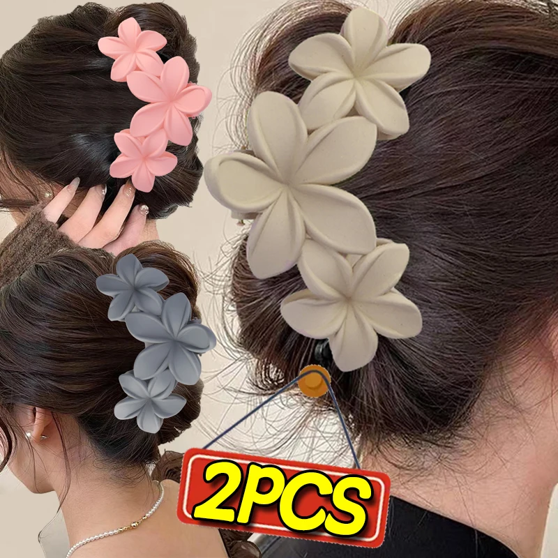 

Заколки для волос с цветами, модные матовые заколки с цветочным принтом, заколки для волос, нескользящие зажимы для волос, элегантные аксессуары для гавайских волос