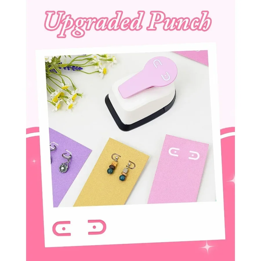 Alat Pembuat Lubang Kartu Anting Leverback, Pembuat Lubang Kartu Gantungan Anting untuk Pajangan dan Penjualan Perhiasan, Alat Sempurna untuk Kartu Anting DIY