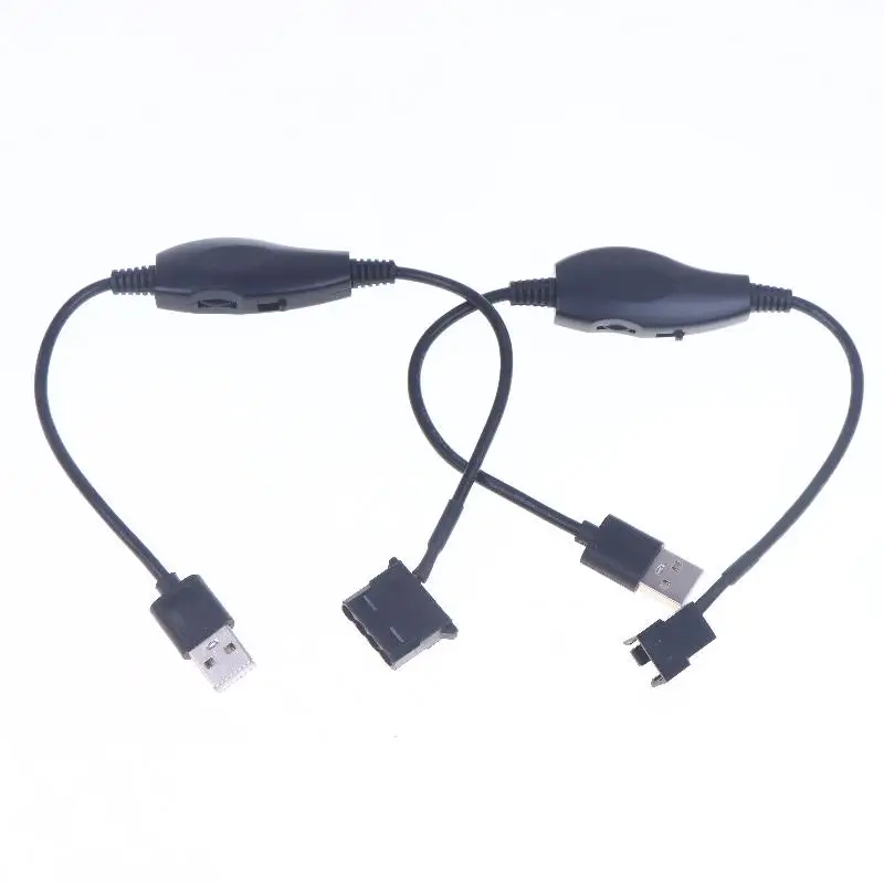 USB-4-контактный ШИМ от 5 В до 12 В, повышающая линия, вентилятор, адаптер питания, разъем, кабель-переходник с регулируемым переключателем