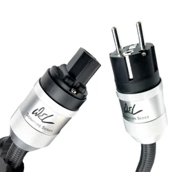 WEL Signature Power Cable Solid PSS Silver HiFi Audio AC Power Cord Aluminum Alloy 15A 20A US / EU Power Plugs