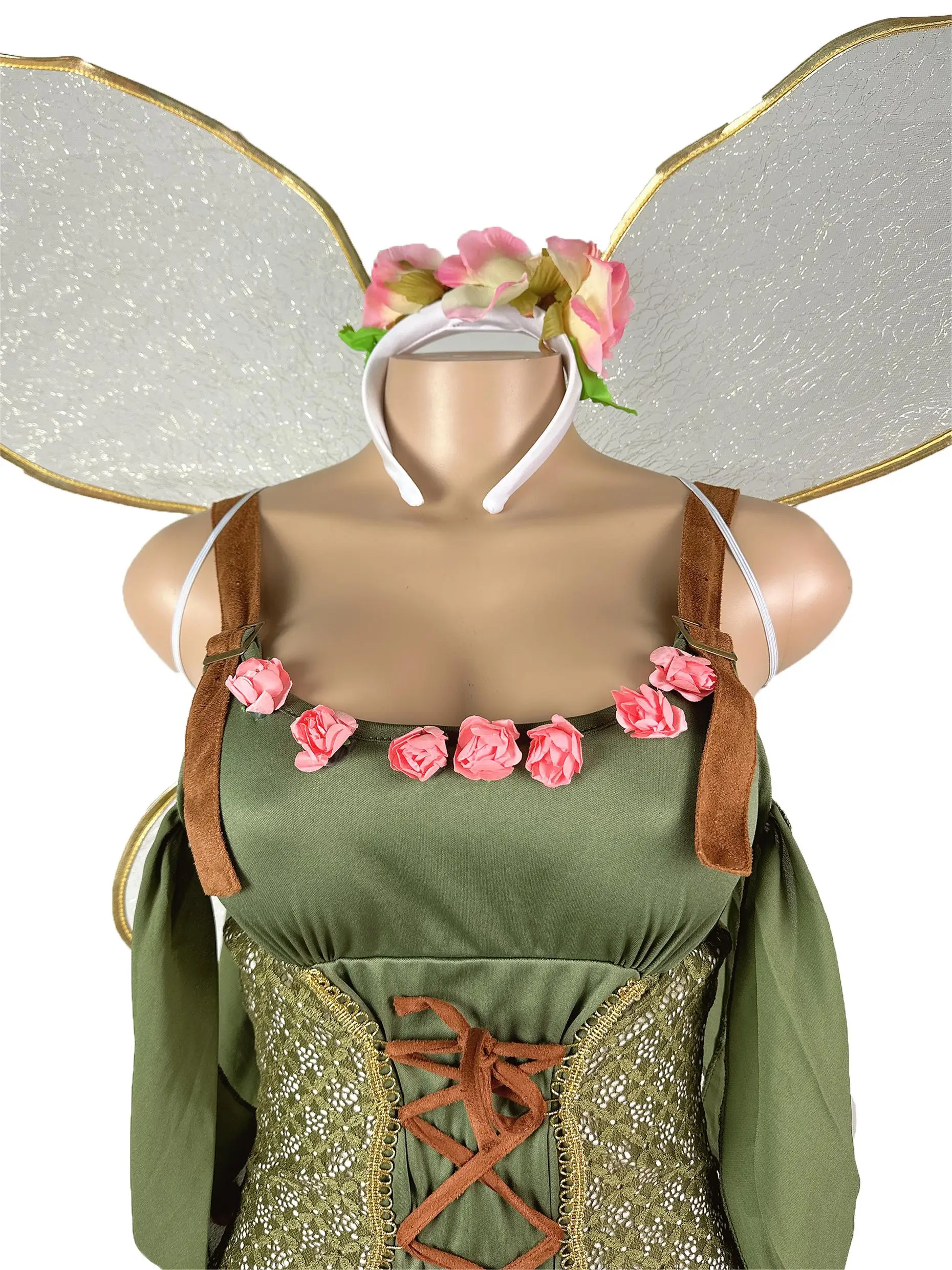 New Halloween costume, forest green elf flower fairy princess angel costume, DS performance costume, adult cosplay party costume