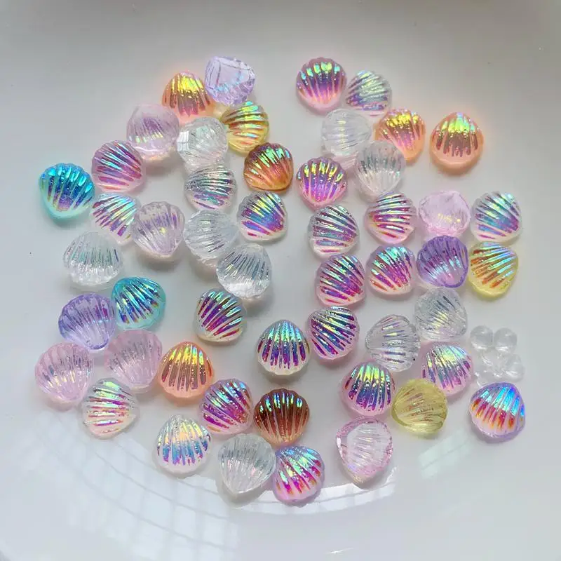 50pcs mixed color AB shell nail Rhinestone Earrings accessories DIY decorative flat back crystal rhinestone