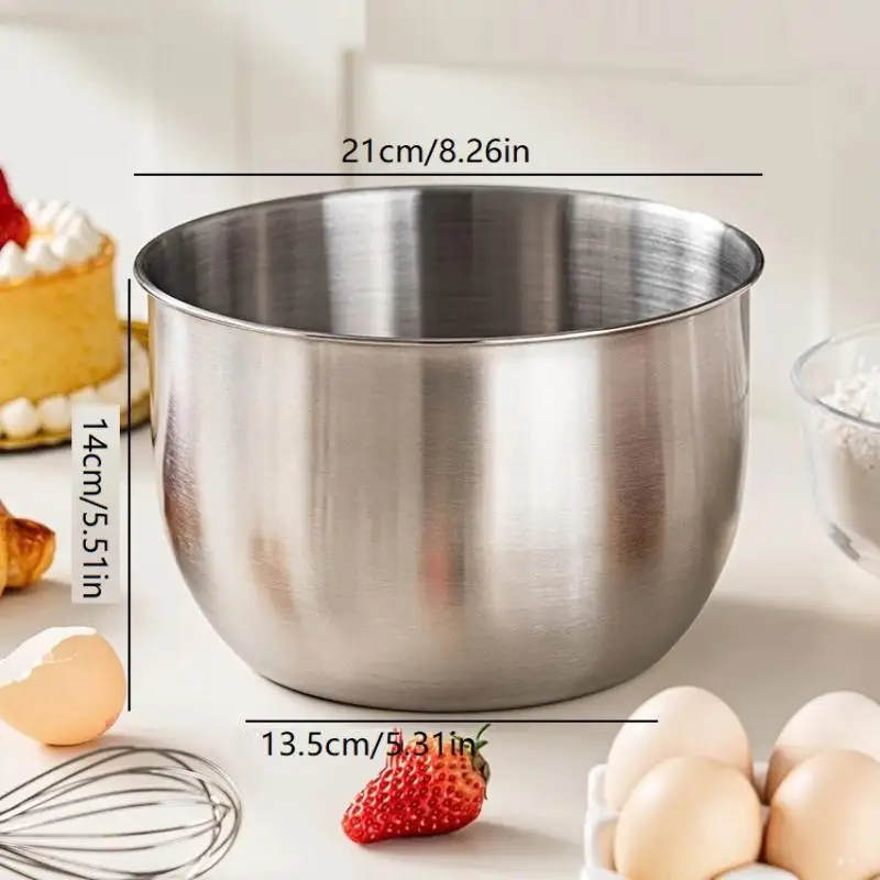 1Pc Stainless Steel Mixing Bowl For Cooking Baking Egg Beating Fruit Salad Container Deep Design Kitchen Cooking Tools【Homeclub】 view 6