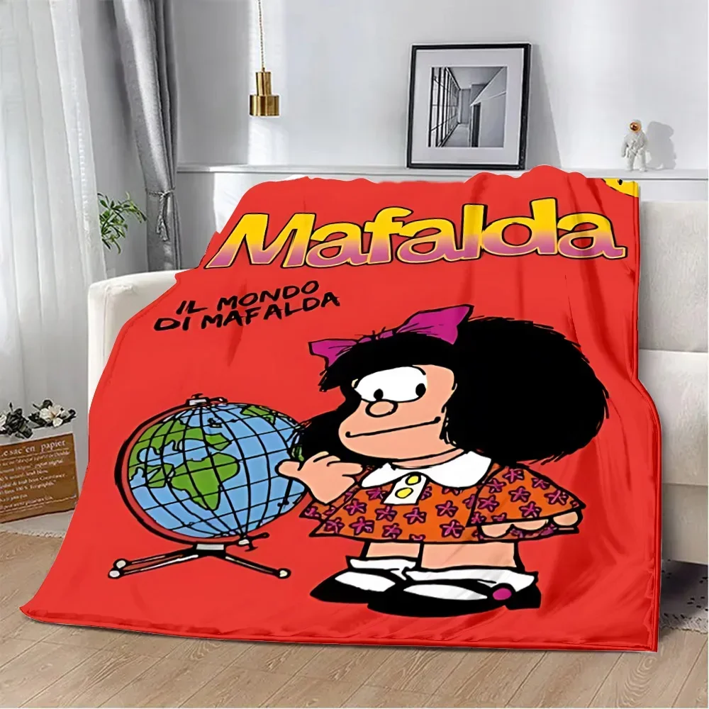 2026 Cartoon Cute Girls Mafaldas Printed Blanket Picnic Blankets Warm Blanket Soft And Comfortable Blanket Home Travel Birthday