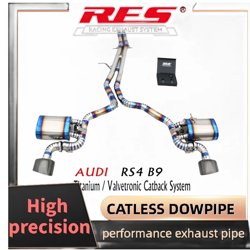 Suitable for Audi RS5 B9 RES Downpipe stainless steel titanium alloy car exhaust valve electronic Catback system remote control