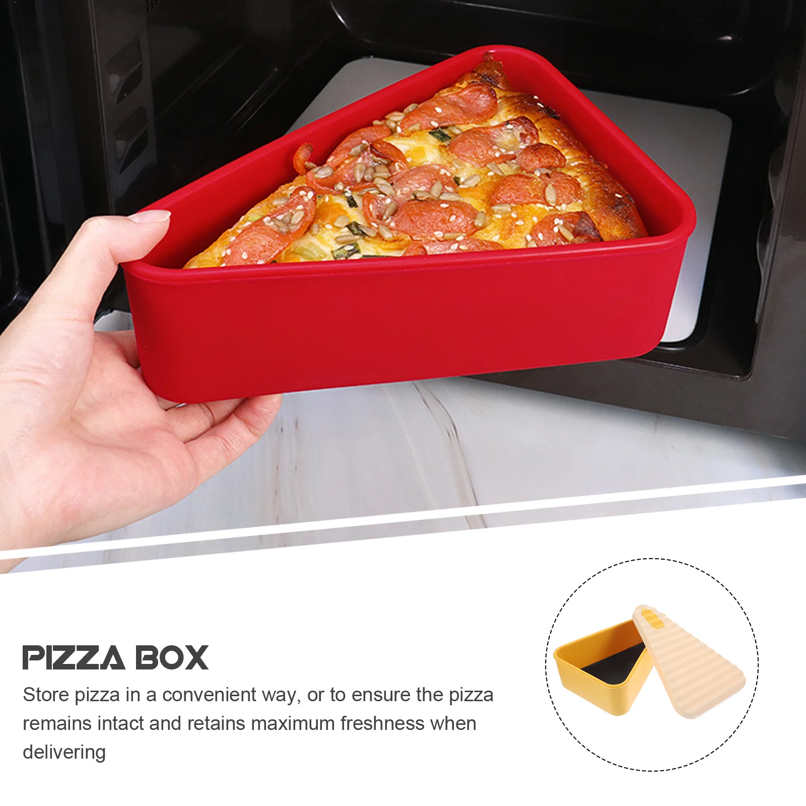 

Thickened Silicone Pizza Restaurant Takeaway Container Keeps Fresh Food Storage Box For Pie Steak Cookies Cheesecake Crepes