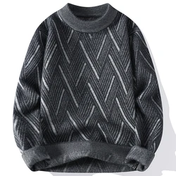 Sweaters men 2023 Winter new arrival thicken sweater Stripe pattern men fashion sweaters autumn Men's wool pullovers size M-XXXL