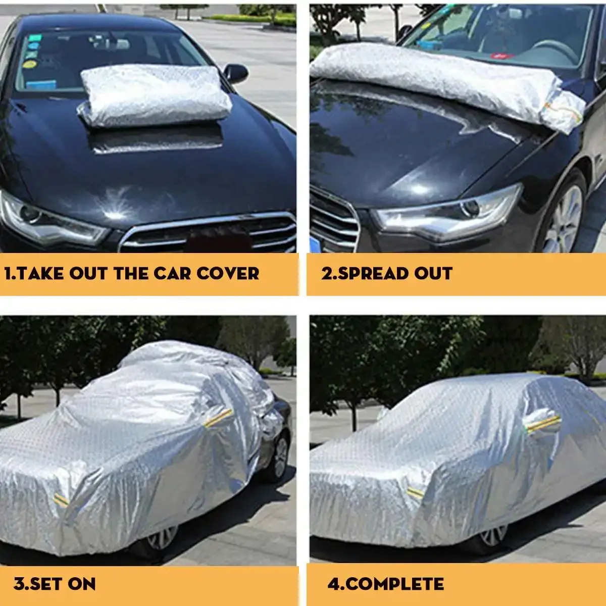 Universal Car Covers 2M/3XL/3XXL/YXL Indoor Outdoor Full Auot Cover Sun UV Snow Dust Resistant Protection Cover Anti-theft Lock