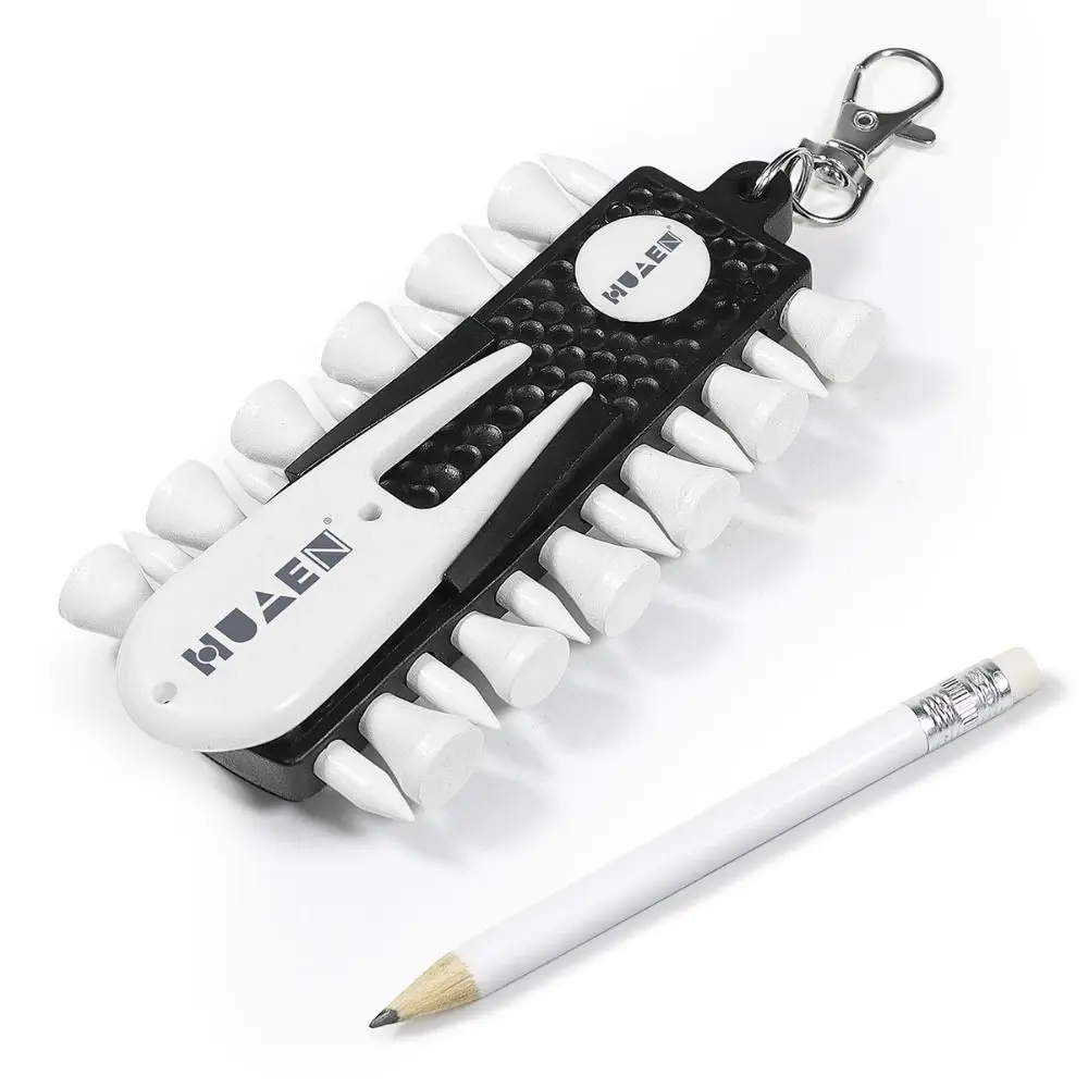 

Divot Repair Tool Golf Tees Rack Marking Pencil Storage Device Golf Tees Holder Replacement 3-in-1 Green Fork Golf