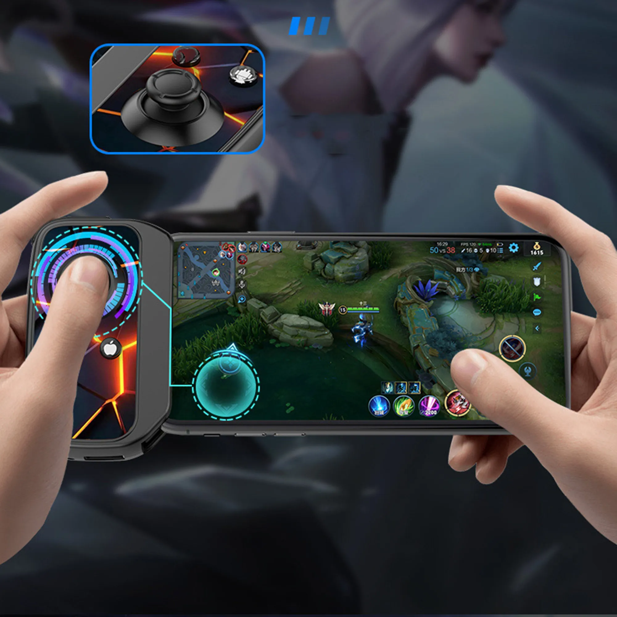 Mobile Game Controller Gamepad จอยสติ๊ก Trigger Aim ยิงเกมใช้สำหรับ IOS Android