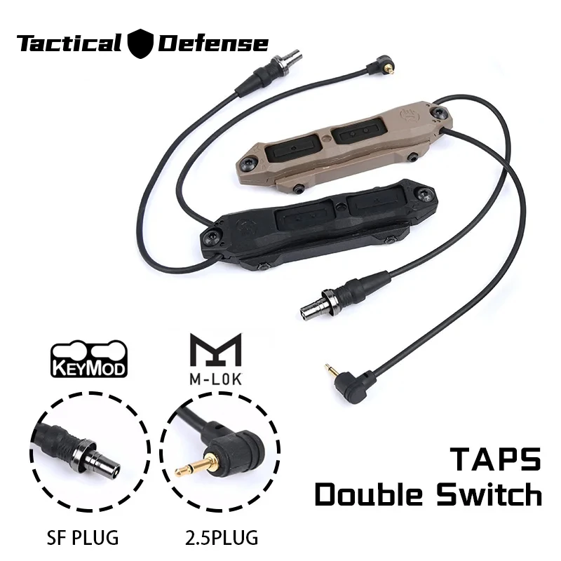 

Tactical Augmented Pressure Remote Dual Function Switch For Mlok Keymod DBAL A2 PEQ 15 NGAL MAWL Flashlight Weapon Scout Light