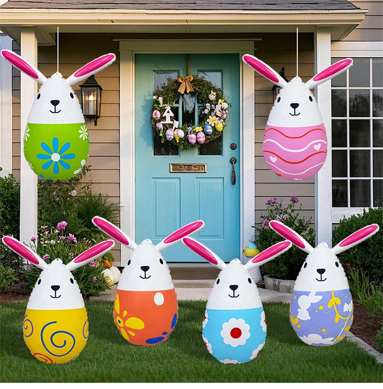 

Надувное украшение из ПВХ «Пасхальный кролик» 2026 года для двора, сада, вечеринок, улицы и дома, для создания праздничной атмосферы