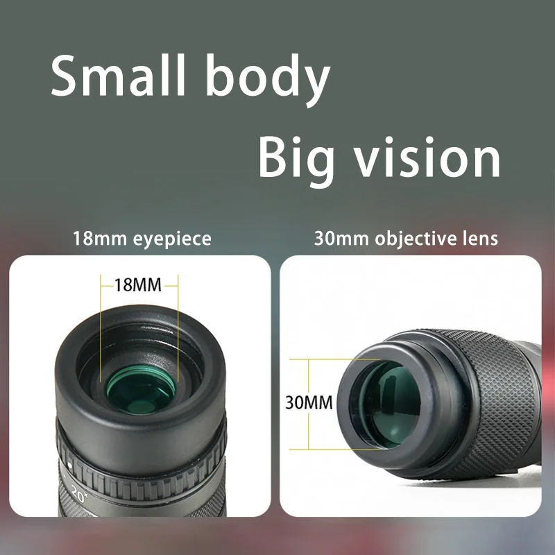 LUXUN Zoom Telescope 8-20X30 Monocular HD High Power Adult Outdoor Camping Portable Telescope BAK4 Prism FMC Green Coating