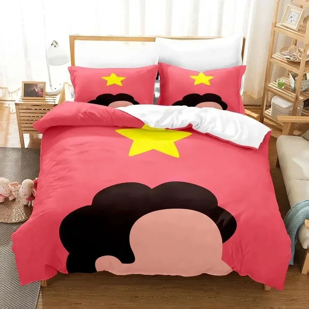 New Kawaii Steven Universe Bedding Set Single Twin Full Queen King Size Bed Set Aldult Kid Bedroom 3D Print Anime Bed Sheet Set