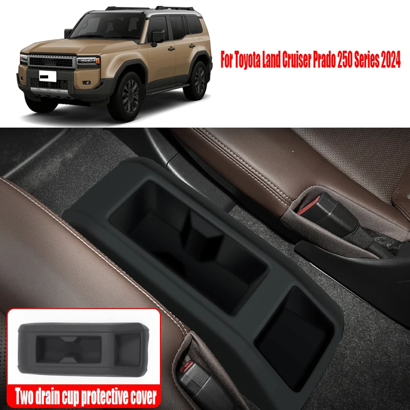 for Toyota Land Cruiser Prado 250 Series 2024 Silicone protective cover for the middle water cup in the second row