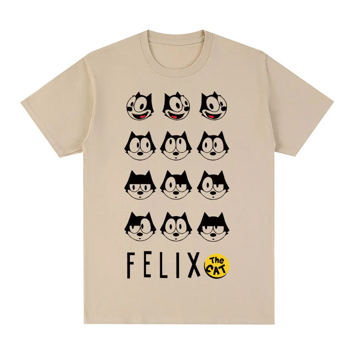 felix Black Cat Vintage T-shirt Cartoon Animated Character Cotton Men T shirt New Tee Tshirt Womens Tops