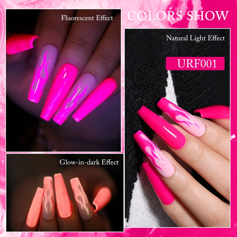 UR SUGAR 7.5ml Neon Fluorescent Glow-in-dark Gel Nail Polish Soak Off Luminous Neon UV LED Varnish Need Matte Top Coat