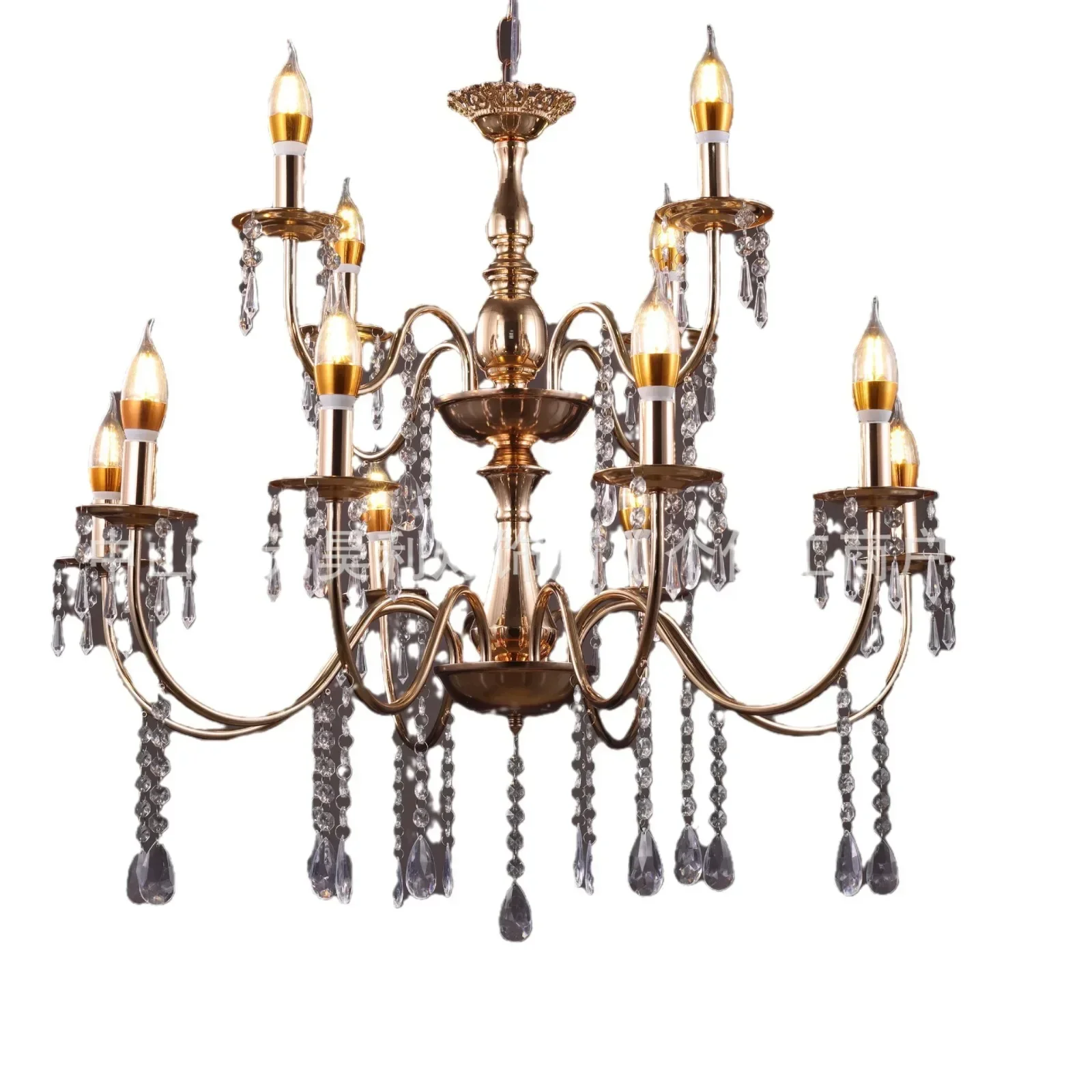 American Retro Iron LED Chandelier French Style Pendant Light for Wedding Stage Hall Room Home Decoration Lighting