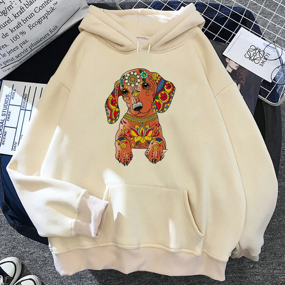 

Dachshund hoodies women 2023 anime funny sweat y2k pulls women long sleeve top Hood